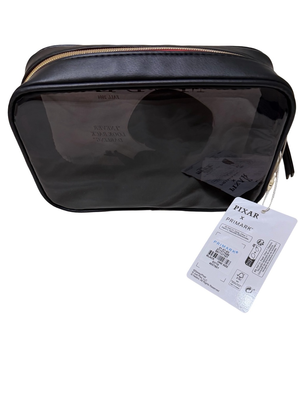 Primark - Pixar Incredibles Edna Mode Clear Black Vinyl Makeup Bag - Picture 3 of 4